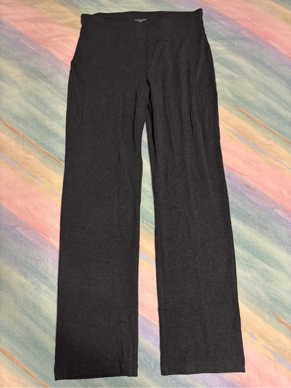 Eileen Fisher pull on Straight Leg Pants dark grey size M